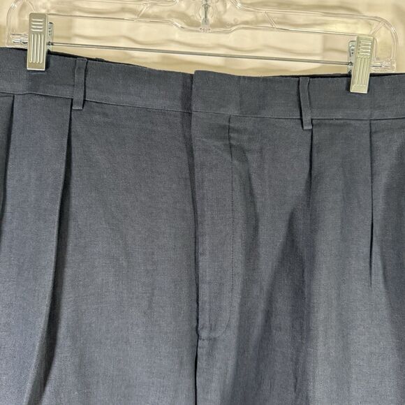 Polo by Ralph Lauren 100% Flax Pants 36 Blue Pleated Blue Label Linen Made Italy - Picture 5 of 11